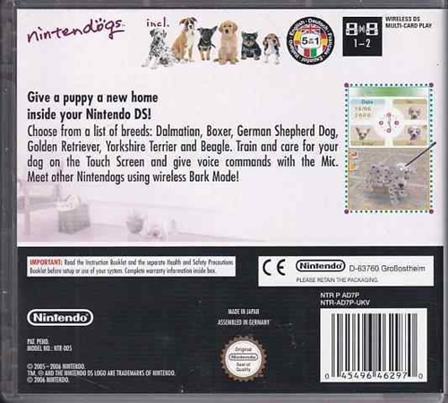 Nintendogs Dalmatian & Friends - Nintendo DS (B Grade) (Genbrug)